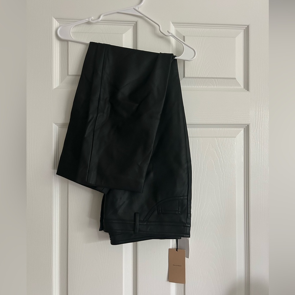 NWT Halogen 5 Pocket Black Faux Leather Pants